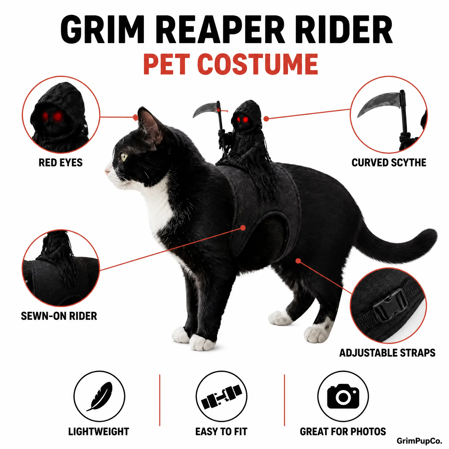 Grim Reaper Rider Pet Costume